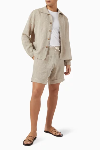 Elasticated Shorts in Linen