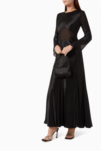 Moraya Godet Maxi Dress in Satin & Georgette