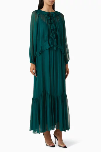 Layla Ruffle Maxi Dress in Viscose