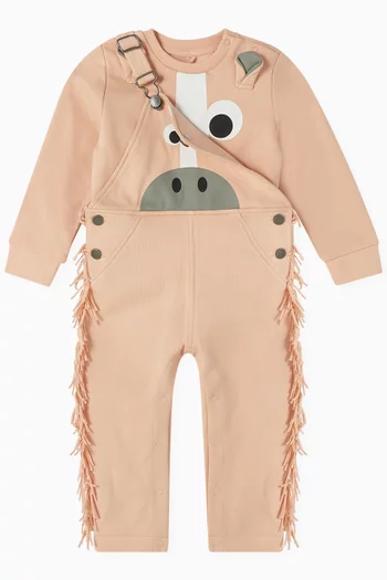 Horse Graphic Dungarees in Cotton