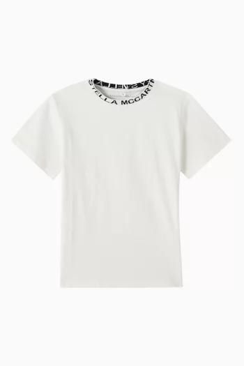 Logo-neck T-shirt in Organic Cotton