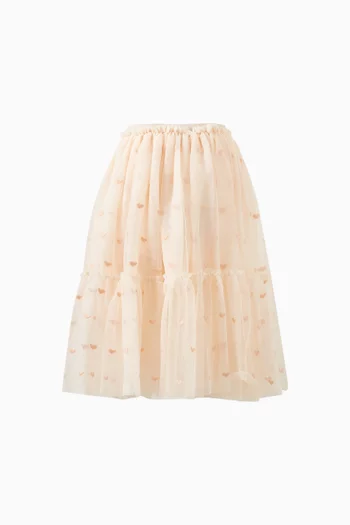 Heart-embroidery Daisy Skirt