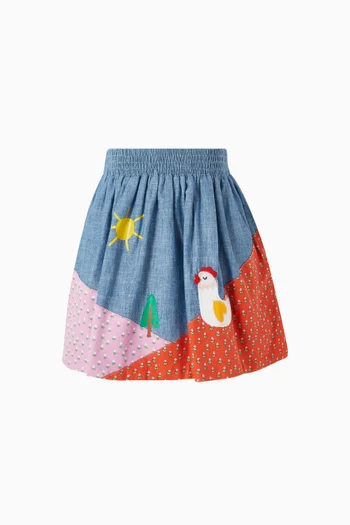 Farm Embroidered Skirt in Cotton