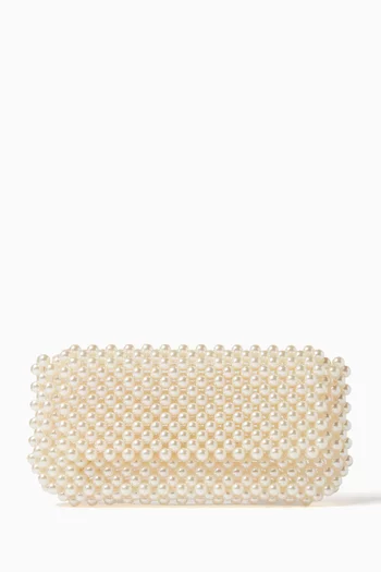 Clover Clutch in Pearl Beads