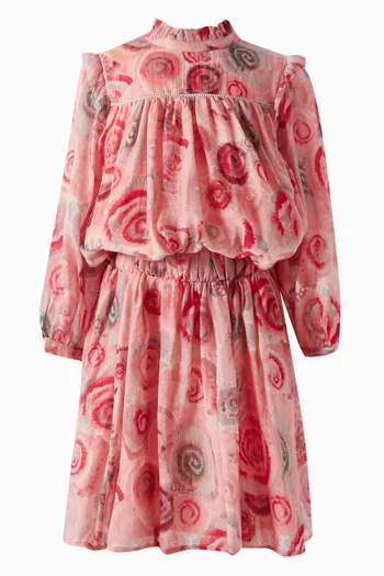 Ruffle Blouse in Cotton-wool Blend