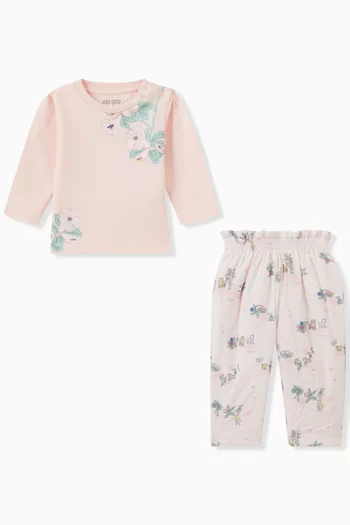 Printed 2-piece Set in Cotton-blend