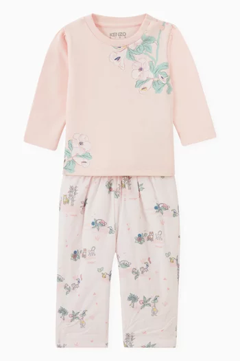 Printed 2-piece Set in Cotton-blend