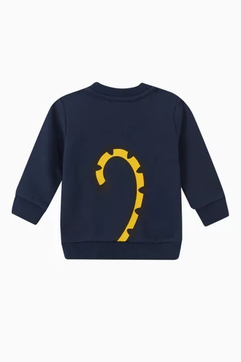 Printed Crew Neck Sweatshirt in Cotton