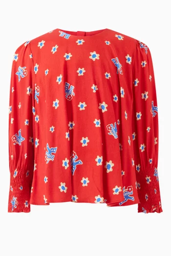 Floral Print Top in Viscose