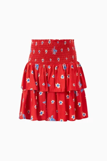 Floral Print Skirt in Viscose