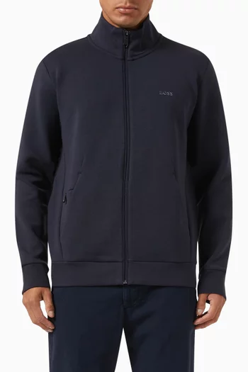 Zip-up Sweatshirt in Stretch Cotton