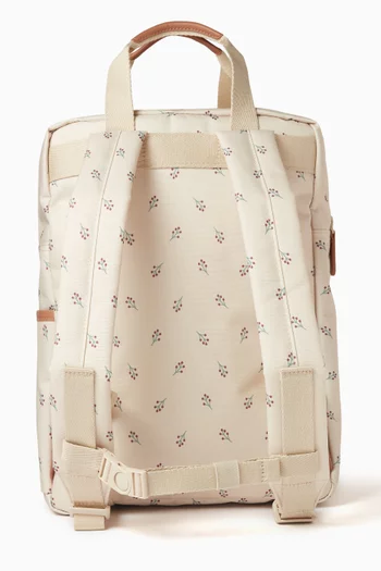 Large Floral-Print Backpack in Recycled Fabric
