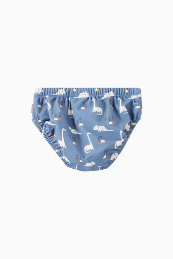 Animal-print Diaper Swim Pants in Recycled Nylon