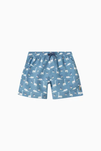 Animal-print Swim Shorts in Recycled-nylon