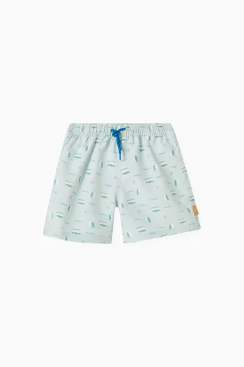 Animal-print Swim Shorts in Recycled-nylon