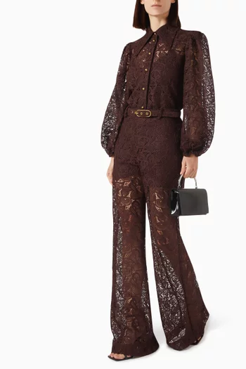 Illustration Flared Pants in Lace