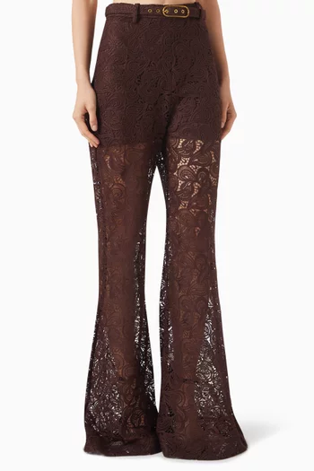 Illustration Flared Pants in Lace