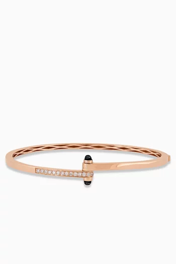 Crossroads Diamond Enamel Bangle in 18kt Rose Gold