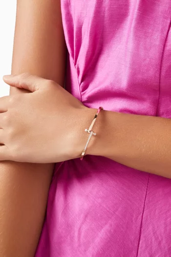 Crossroads Diamond & Mother of Pearl Bangle in 18kt Rose Gold