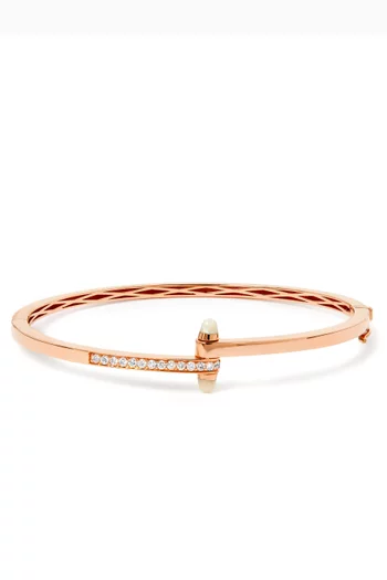 Crossroads Diamond & Mother of Pearl Bangle in 18kt Rose Gold