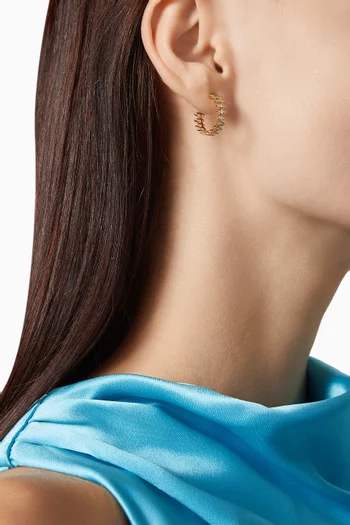 Small Barq Marquise Diamond Hoop Earrings in 18kt Gold