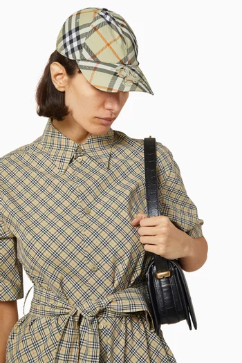 Equestrian Knight Check Cap in Cotton