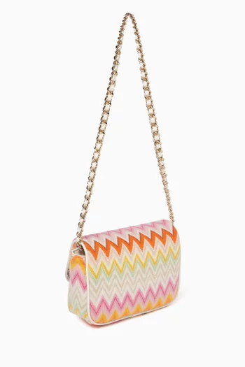 Chevron Crossbody Bag in Wool