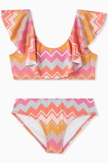 All-over Chevron-print Two-piece Bikini Set