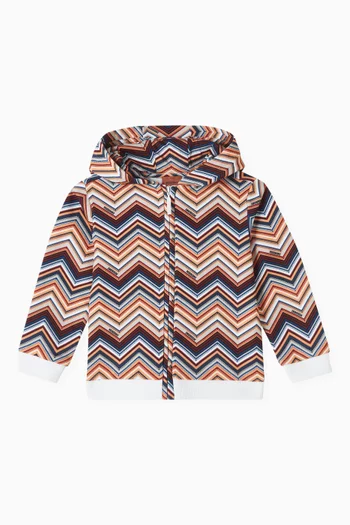 Chevron-print Hoodie in Jersey