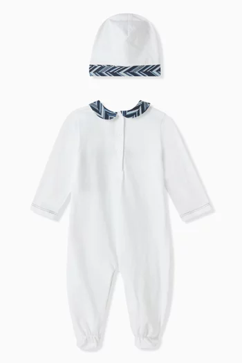 Chevron-print Pyjama & Beanie Gift Set