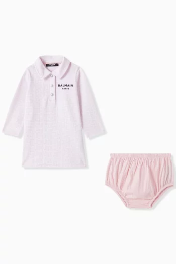 Logo Polo Dress in Cotton