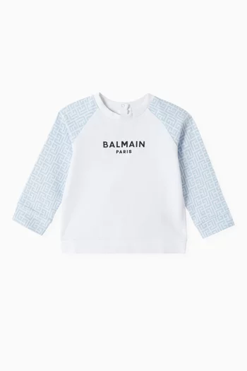 Colour-block Monogram Sweatshirt in Cotton