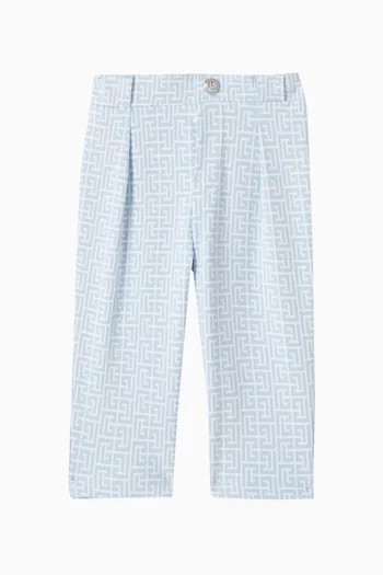 Monogram Buttoned Pants in Cotton