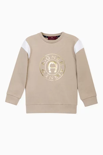 Foil Logo Sweatshirt in Cotton