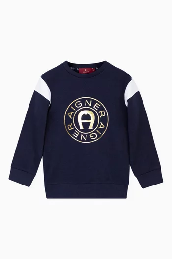 Foil Logo Sweatshirt in Cotton