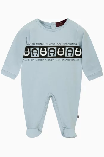 Logo Print Onesie in Cotton