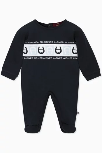 Logo Print Onesie in Cotton