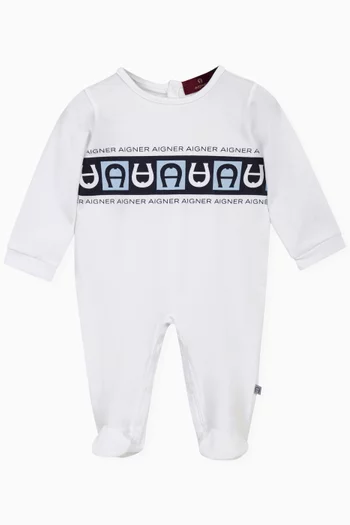 Logo Print Onesie in Cotton