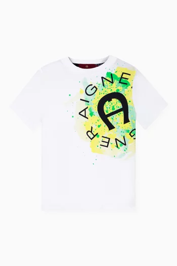 Graphic Logo Print T-shirt in Cotton