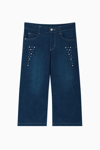 Wide-leg Jeans in Cotton-denim