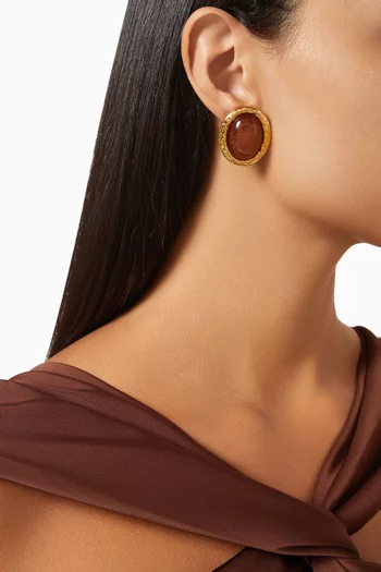 Beverly Clip-on Earrings in 18kt Gold-plated Metal