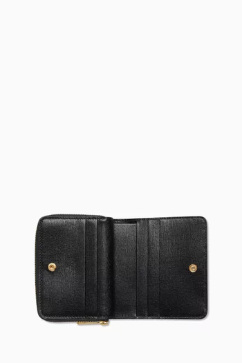 Mini Logo Script Wallet in Leather