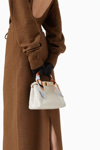 Mini Peekaboo Top-handle Bag in Crocodile Leather