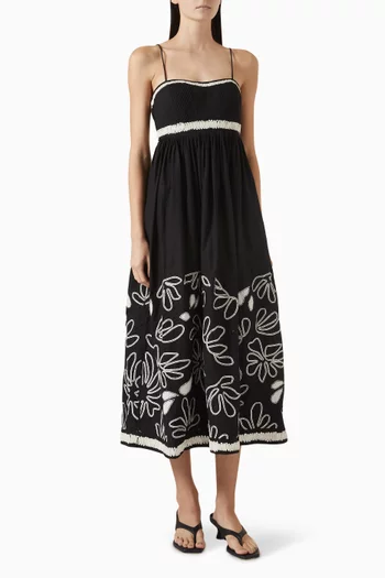 Hollis Embroidered Dress in Cotton