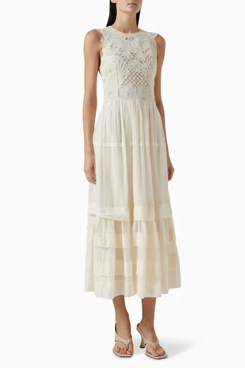 Fleur Crochet Dress in Cotton-silk
