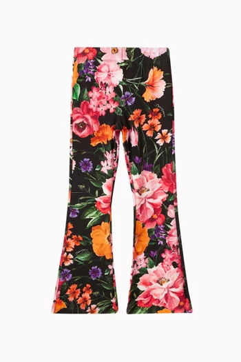 Fiori Floral-print Flared Pants in Stretch-viscose