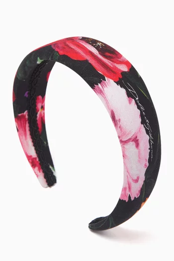 Floral-print Headband in Viscose