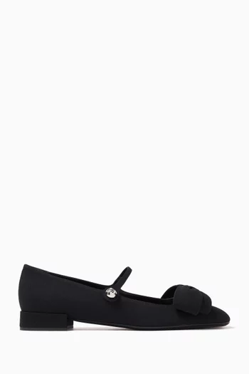 Bowjane Mary-jane Ballerina Flats in Silk Crepe