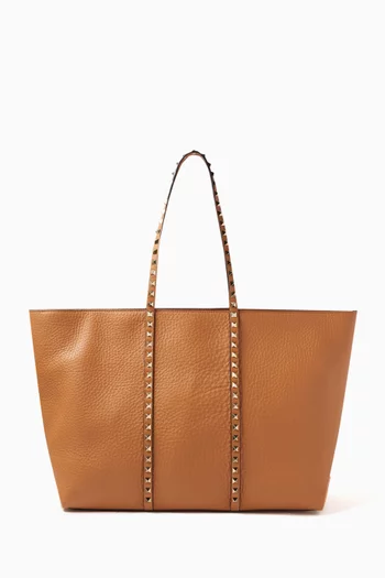 Rockstud Shopper Tote Bag in Leather