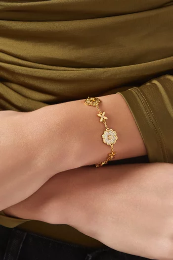 Heritage Bloom Line Bracelet in Plated Metal
